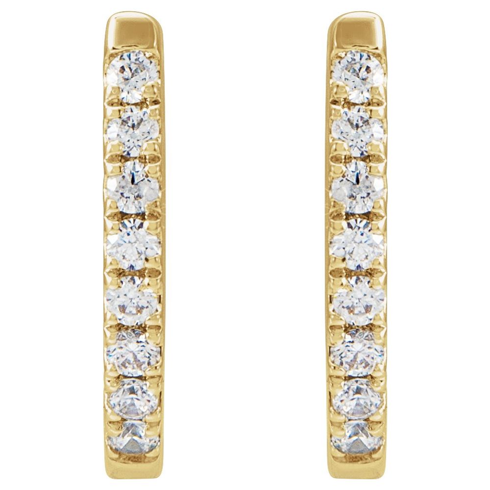 Diamond Huggie Hoop Earrings