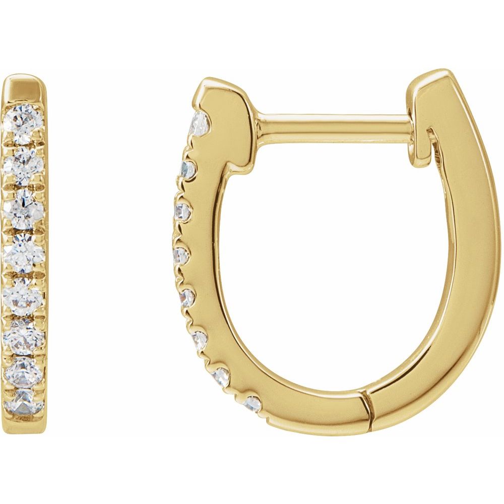 Diamond Huggie Hoop Earrings