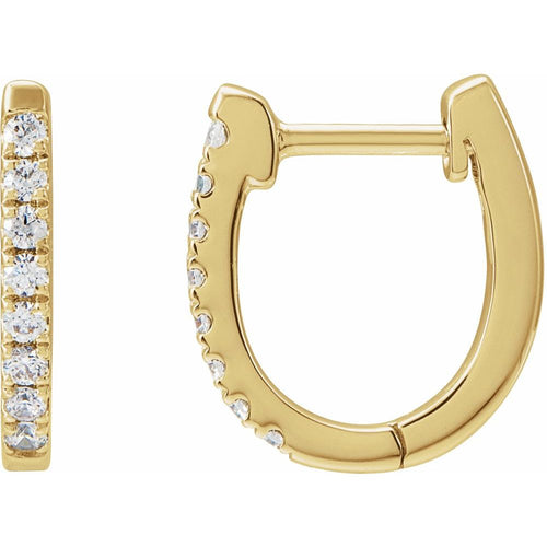 Diamond Huggie Hoop Earrings