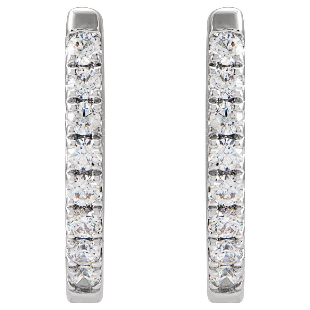 Diamond Huggie Hoop Earrings