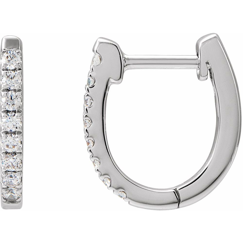 Diamond Huggie Hoop Earrings